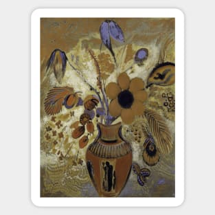 Etruscan Vase with Flowers by Odilon Redon Sticker